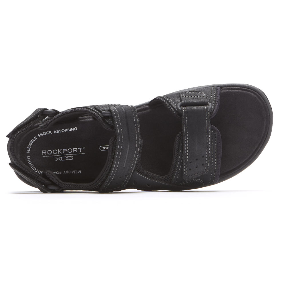 Rockport Mens Sandals Black - Trail Technique Adjustable Velcro - UK 026-JATXPO